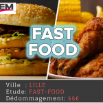 Lille - étude sur les fast Food - dédommagée 55€ - 12 ou 13 février 2019