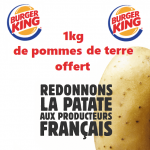 Burger King offre 1 kilo de pommes de terre pour chaque commande passée au drive à partir du 2 février 2021