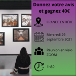 France entière - Étude sur la culture et le tourisme - Dédommagée 40€ + cadeau - 29 septembre 2021